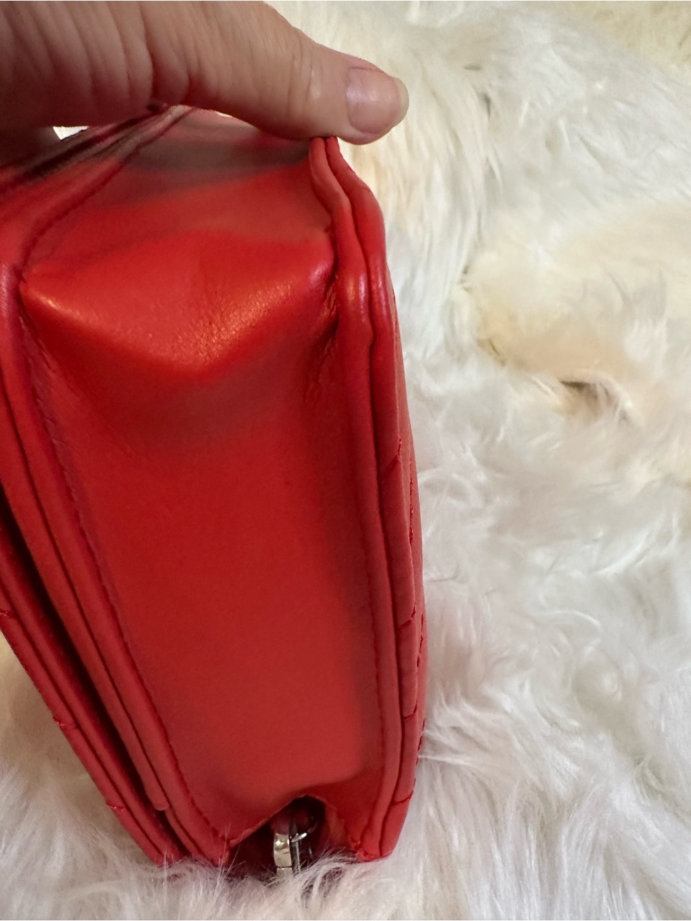 Badgley Mischka Red Quilted Shoulder Bag - Picture 12 of 15
